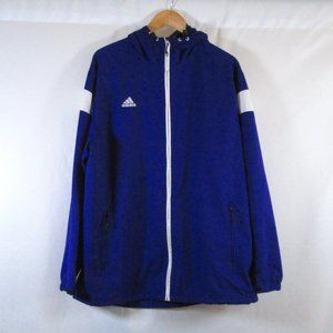 Adidas Womens Climaproof Purple Hooded Windbreaker w\ White Stripe Size …